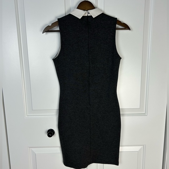 Against Nudity Montreal - Grey Collar Sleeveless Pencil Dress - Picture 2 of 8